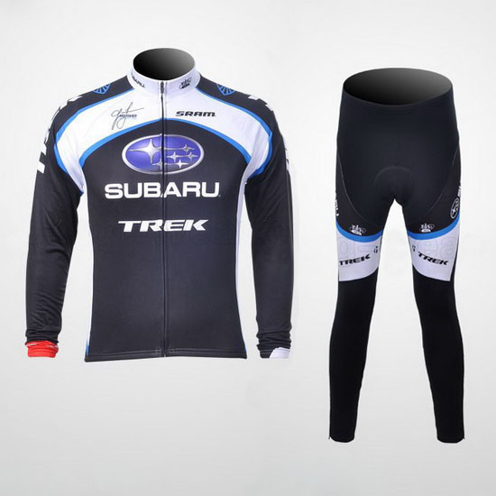 2011 Maillot Subaru Tirantes Mangas Largas Blanco Y Negro